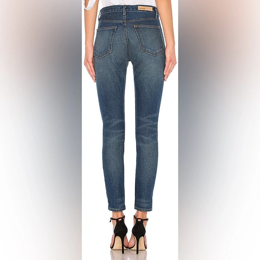 GRLFRND Karolina High-Rise Skinny Ripped Knees Medium Wash Button Fly Jeans - Picture 4 of 15